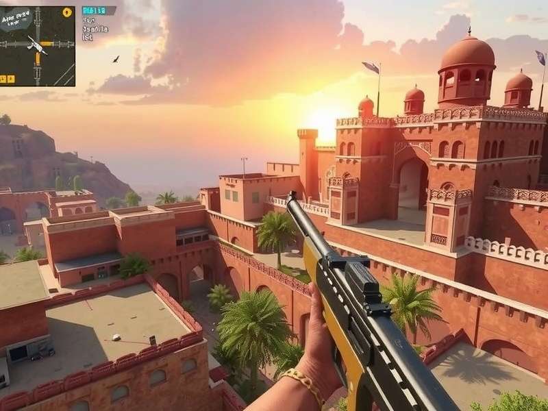 Free Fire Sniper pro player showing a hidden sniping spot in Jaipur Fort map